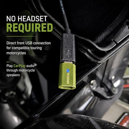 Motorcycle CarPlay Bluetooth Headset Bypass Adapter - color: military green