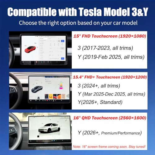 Bling Bling 15" Screen Protector Frame for Tesla Model 3 & Y - color: Silver_15"