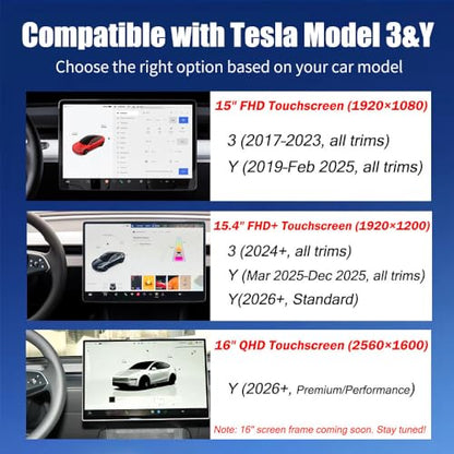 Bling Pink 15.4" Screen Protector Frame for Tesla Model 3 & Y - color: Pink_15.4"