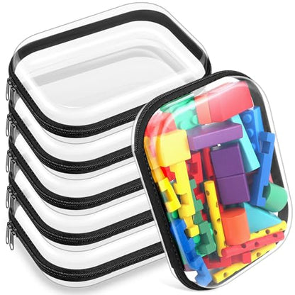 Sanwuta 6 Clear Hard Zipper Case, Black, 7.87 x 5.9 x 2 Inch - color: Black, size: 7.87 x 5.9 x 2 Inch