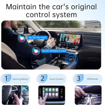 Wireless CarPlay Adapter for Apple iPhone 2026 Upgraded,Ultra-Low Lag,Stable Connection,Mini Car Play Wireless Adapter for Cars with Built-in Wired CarPlay for iPhone iOS 10+,USB A Black - color: Black