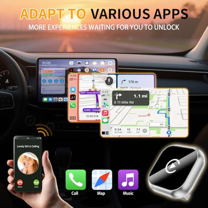 2-in-1 Wireless CarPlay & Android Auto Adapter, Silver