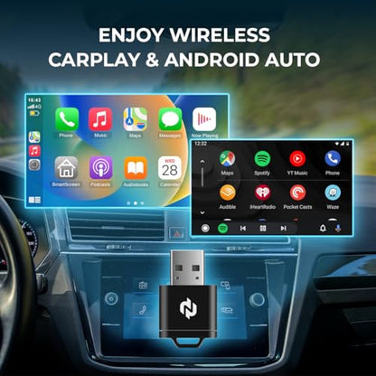 N Wireless CarPlay Adapter for Factory Wired CarPlay Cars – Convert Wired Apple CarPlay to Wireless, 5GHz Fast & Stable Connection, Plug & Play USB Dongle, Auto-Reconnect, Smooth Audio & Navigation