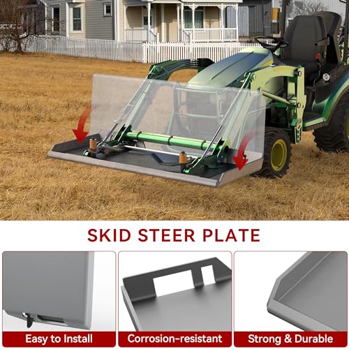 YITAMOTOR 1/4" Skid Steer Mount Plate Attachment for Kubota, Bobcat Tractor - size: 1/4 Inch