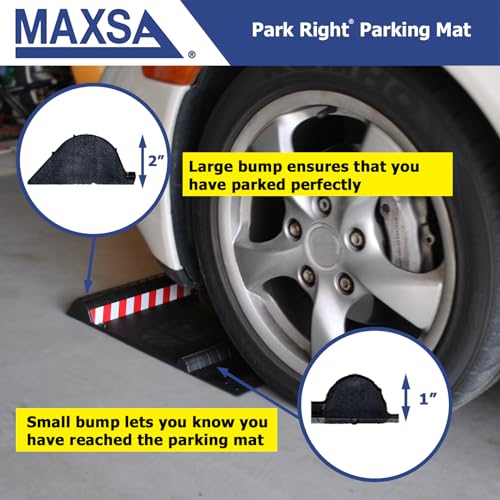 MAXSA 37356 Park Right Parking Mat for Perfect Garage Parking, Yellow - color: Yellow