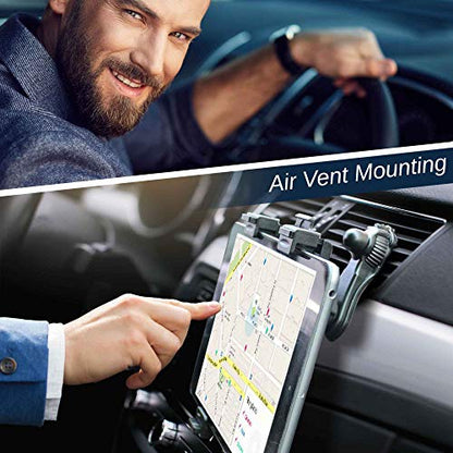 3-in-1 Heavy Duty Dashboard Tablet Holder for Car, Windshield Suction Cup Car Mount & Air Vent Mount for Truck Car for iPad Pro, iPad mini, Galaxy Tab for All iPad 6"- 12.9" Tablets