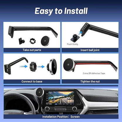 Phone Mount for Toyota Highlander 2020-2025 (8" Screen ONLY, L/LE/XLE), MagSafe Car Mount Charger, Magnetic Phone Holder, 15W Wireless Charging, 360° & Hands-Free, 2023 2024 Highlander Accessories - size: Toyota Highlander | 2020-2025