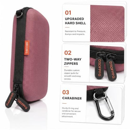 Rose Gold Small Hard Zipper Carrying Case, Universal Electronic Pouch Bag - color: Rose Gold