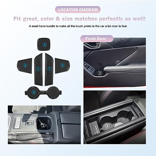 2022-2026 GR86 ZN8 Center Console Liners Mats Cup Holder Inserts Mats Non-Slip Center 2025 2026 GR86 Console Liner Trim Mats Anti-dust Door Pocket Liners Accessories 6 PCS (Black) - color: Black
