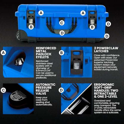 NANUK 935 Hard Case with Cubed Foam for Camera & Lenses – Waterproof Protective Equipment Case with Wheels, 22” x 14” x 9” – Dustproof and Impact Resistant, Carry-On Approved for Most Airlines – Blue - color: Blue, style: Cubed Foam