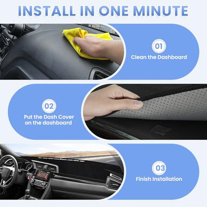 Sunsdrew Dash Cover for 2016-2021 Honda Civic Dashboard Cover Mat - size: 16-21 Honda Civic Dash Cover