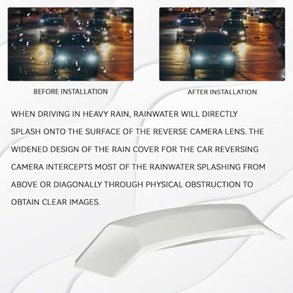 Upgraded Backup Camera Rain Shield for Cars, Silicone Rear View Covers, Wider Longer Design Blocks Water Drops, Clear Reverse Image Guard, Self Adhesive Vehicle Exterior Accessories (White) - color: White
