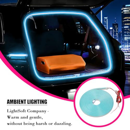 Car Trunk LED Strip Lights, 4M Dynamic Flowing Vehicle Trunk Ambient Strip Light, Flexible Waterproof Auto Neon Lighting Accessories, Universal for SUV Truck Motorcycle (Ice Blue) - color: Ice Blue