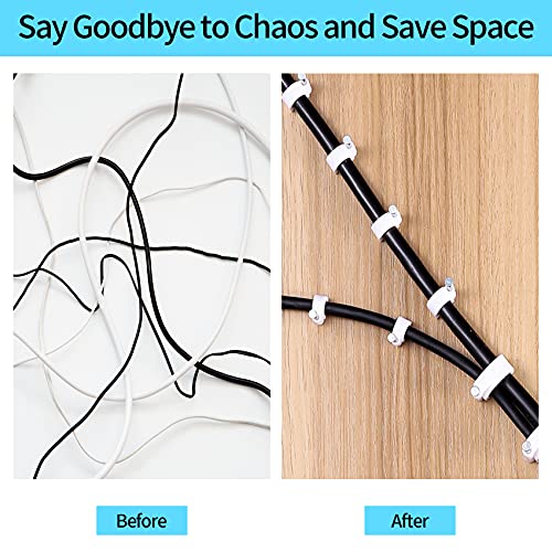 Abnii Cable Nails Clips, 400 Pcs, 4mm 6mm 8mm 10mm, Wire Wall Clips, White - color: White, size: 4/6/8/10mm-400pc