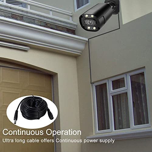 DC 12V CCTV Power Extension Cable 2.1x5.5mm, 20 Meters (65FT) - size: 20 meters (65 ft)