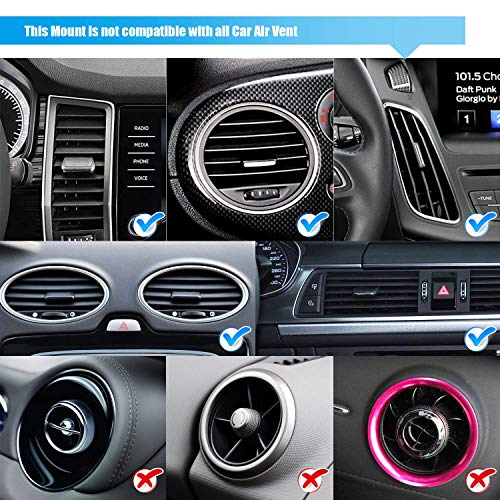 WizGear Phone Holders for Your Car, Car Air Vent Phone Mount, Car Phone Holder with Twist Lock Hook Clip for A Strong Hold to Vent, Compatible with iPhones and All Smartphones (2 Pack)