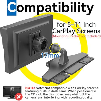 CD Slot Car Mount for Portable CarPlay Screens, Adjustable Angles, Low Profile and Sleek, Integrated Mounting Solution for in-Car Android Display Monitors (No Bracket Mount) - style: No Bracket Mount