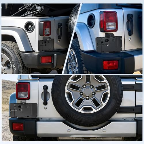 Nilight Rear License Plate Holder with Light for JK JKU 2007-2018 - color: Jeep Wrangler JK 2007-2018