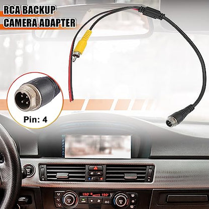 X AUTOHAUX Car Camera Adapter 4 Pin to RCA M12 Male to AV Male 1pcs