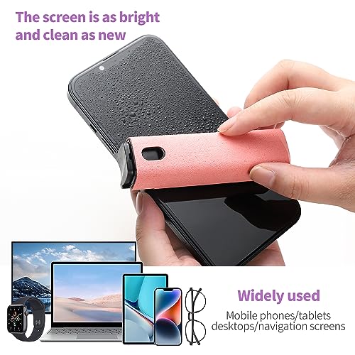 CUIUD Screen Cleaner Kit, Two in One Screen Cleaner Spray and Wipe, Touchscreen Mist Cleaner Spray Bottle for Phone/Laptop/Tablet/TV/Monitor/Car Screens(Pink) - color: Pink