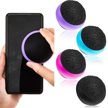 Suclain 4 Pack Screen Cleaner Balls Car Phone Screen Cleaning Cleaner Ball Microfiber Touch Cleaning Ball for Easter Computer Laptop Phone Monitor(Black, Blue, Rose Red, Purple) - color: Black, Blue, Rose Red, Purple