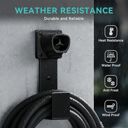 EV Charger Holder - Tesla Connector, Nozzle Holster Dock and J-Hook Combination, EV Cable Holder Wall-Mount Electric Vehicle Charger - size: For Tesla