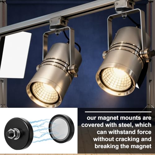 Flutesan 4pc Strong Round Mounting Magnet with Bolt, 1.65"-160lb-M6 Black - color: Black, size: 1.65in-180lb-m6