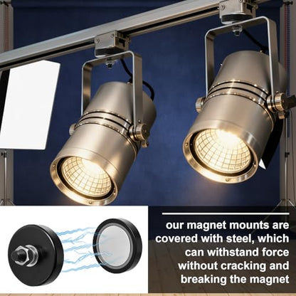 Flutesan 16pc Strong Round Mounting Magnet with Bolt, 0.98"-50lb-M5 Silver - color: Black, size: 0.98"-50lb-m5