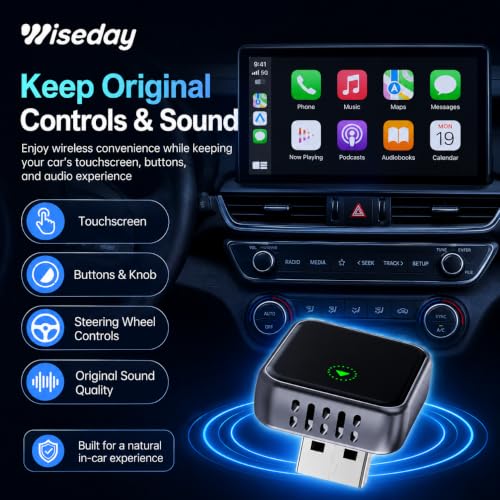 Mini WiFi 7 Wireless CarPlay & Android Auto Adapter for Wired Cars