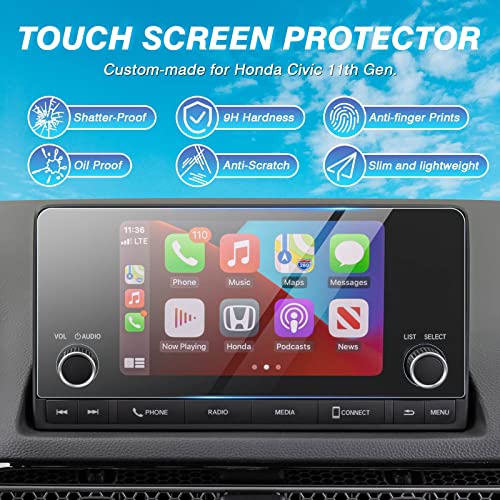 Karltys [Upgrade] Screen Protector for Honda Civic/CR-V 2023-2025 2026 CRV for Models Sport LX EX 11th Gen 2022-2025 and CRV 7-Inch [No Glare & Fingerprint] Tempered Glass Honda Civic/CR-V CRV Accessories - size: 7"Honda Civic/CR-V 2023-2026