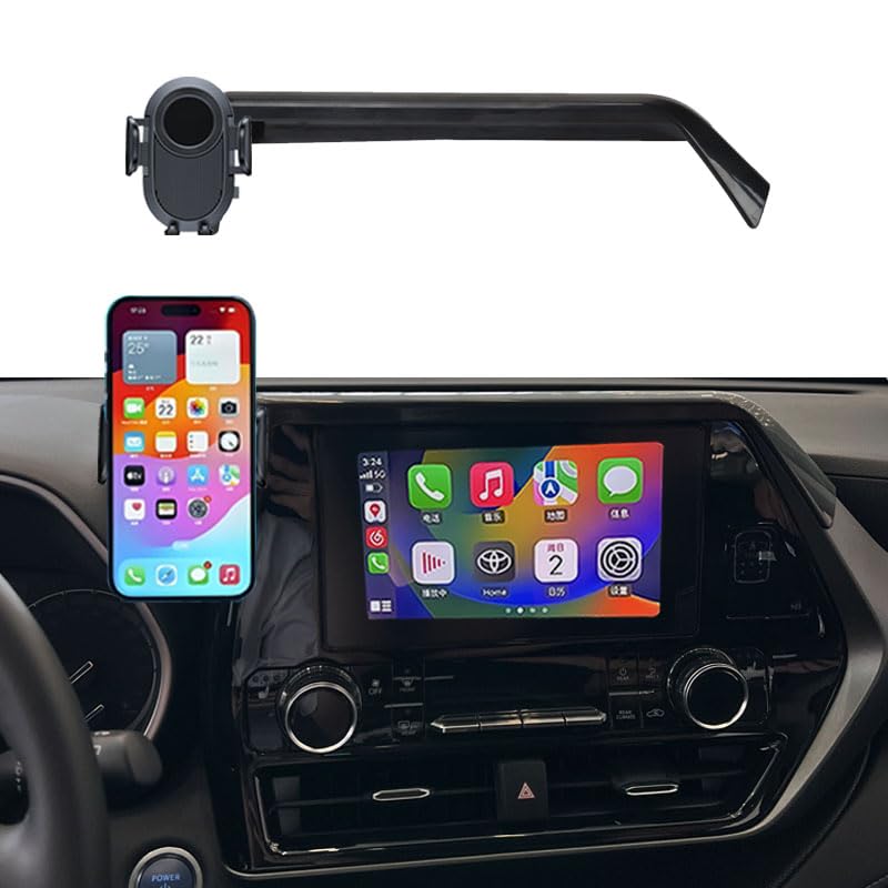 Car Phone Holder for 2020-2025 Toyota Highlander Accessories,Phone Mount for Highlander with 8-inch Screen,Hands-Free 360 Degree Rotation Dash Mount Cell Phones Holder - size: 20-25 Highlander 8-inch