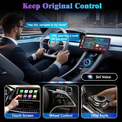 2026 Wireless CarPlay Adapter Upgrade Wired CarPlay to Wireless, Mini USB Design for Cars with Built-in Wired Apple CarPlay Plug and Play Easy Use Fast Stable Connection Car Play for iPhone - color: Multi