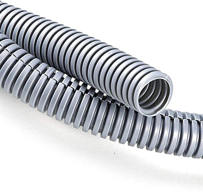 ZhiYo 20FT 3/8” Wire Loom Split Tubing Auto Wire Conduit Flexible Cover | High Temperature Heat Resistant -40F to 257F | Plastic Cover for Electrical Wires & Cables, Grey - color: Grey, size: 20FT 3/8"