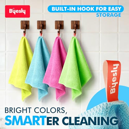12-Pack Microfiber Cleaning Cloth, 11.5x11.5 Microfiber Towels for Cars, Dishes & House, For Detailers, Chefs & Efficient Home | Scratch-Free, Lint-Free, Ultra Absorbent(Green/Blue/Yellow/Pink) - color: Green/Blue/Yellow/Pink