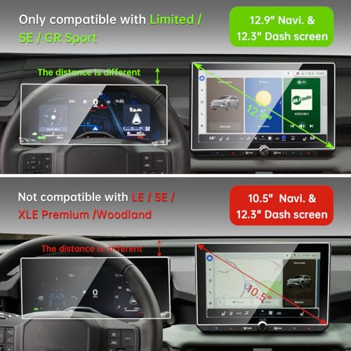 INTGET Screen Protector for 2026 Toyota RAV4 Accessories & RAV4 Hybrid 12.9-inch Navigation Infotainment GPS Tempered Glass (XSE/Limited/Woodland/GR Sport) HD Center Touchscreen Touch Screen Protective Display - size: 12.9inch