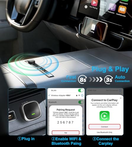 2-in-1 Wireless CarPlay & Android Auto Adapter Mini USB Dongle