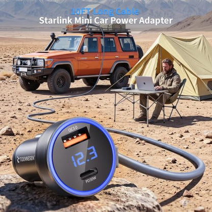 Starlink Mini Car Adapter with 10FT DC Power Cable, Durable 16AWG