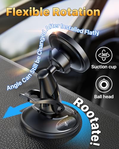 YRU Upgraded Military-Grade [98+LBS Strong Suction]for Magsafe Phone Holder - color: Black