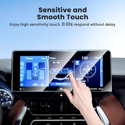 Canvcle 2PCS Screen Protector for 2021-2025 Toyota Venza Accessories, 12.3 Inch Touch Screen Protector Tempered Glass Navigation Display Screen Cover Infotainment Protective Film - size: 2021-Present Toyota Venza 12.3 Inch