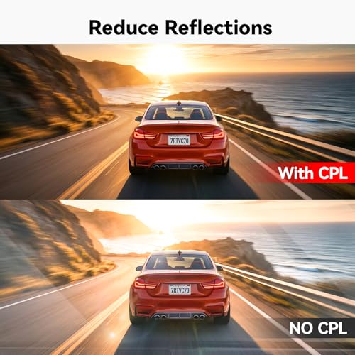 REDTIGER VC70 Polarizing Lens, CPL Filter for Dash Cam, Reduces Glare & Reflections, Enhances Contrast, Lens Protection(Only Compatible with VC70 Dash Cam)