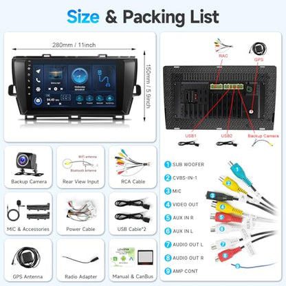 Leadfan Car Stereo for Toyota Prius 2010 2011 2012 2013 2014 2015 Radio - style: F:With Directly Below J.B.L