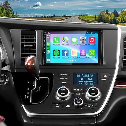 4+64GB Car Radio for Toyota Sienna 2015-2017 with Wireless Carplay & Android Auto, Android 13 IPS HD Car Stereo with Voice Control Bluetooth 5.2 FM RDS DSP EQ SWC GPS WiFi Backup Camera - color: For Sienna 2015-2018