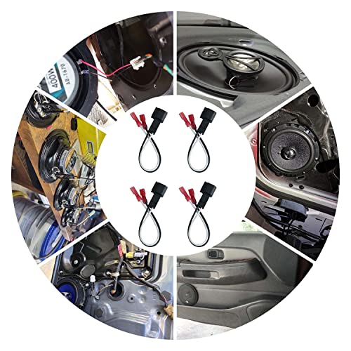 4 Pack Speaker Harness Replacement for Ford Lincoln Chevy GMC Mercury Mazda Models Front Rear Door Speaker Wiring Harness Adapter 72-5600 - Door Speaker Replacement - style: 72-5600