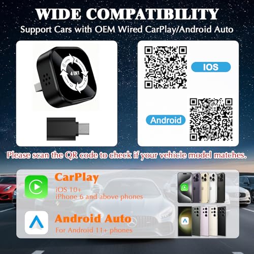 2026 Wireless CarPlay Adapter Upgrade Wired CarPlay to Wireless, Mini USB Design for Cars with Built-in Wired Apple CarPlay Plug and Play Easy Use Fast Stable Connection Car Play for iPhone - color: Black