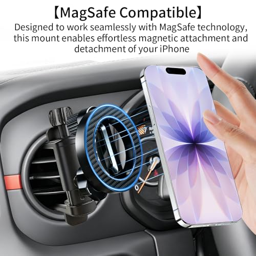 Car Magnetic Phone Holder for Jeep Wrangler 2007-2025 JL JK JKU 4XE ，Gladiator 2020-2025 JT，Compass 2011-2016 Interior Circle Air Vent Accessories Cell Cellphone Mount Magnet Stand Mobile Cradle