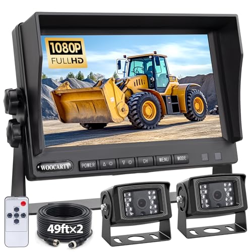 7" AHD1080P 2-Wired RV Backup Camera System, IP69K Waterproof IR Night Vision Reversing Cameras, Vibration-Proof 20G for Trailer/Tractors/Truck/Excavator/Caravan/Skid Steer/Heavy Equipment - size: 7" 2-Cam