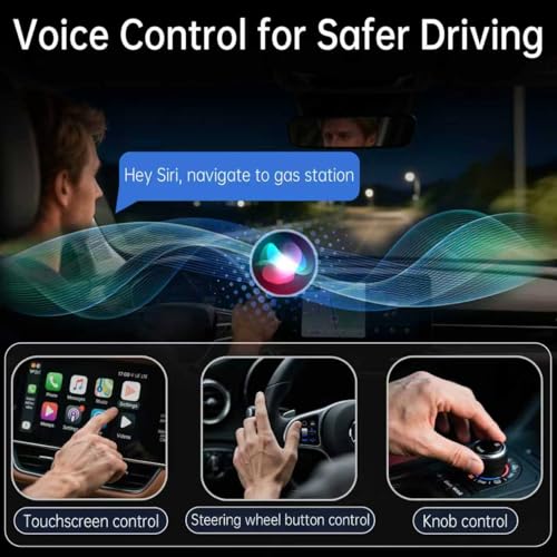 Wireless CarPlay Adapter (2025 Upgrade) – Convert Wired CarPlay to Wireless, Stable Connection, RGB Ambient Lighting, Compatible with Wired CarPlay Cars & iPhone - color: RGB lighting