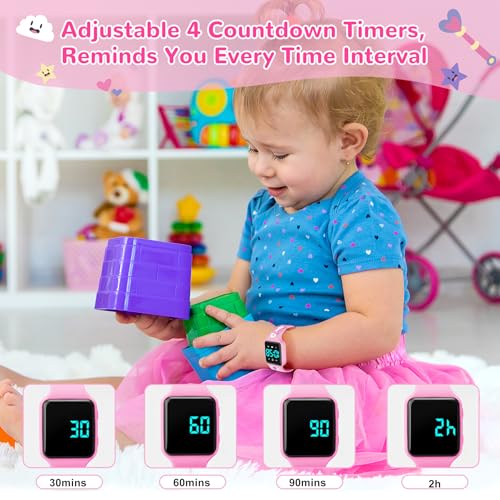 BEN NEVIS Potty Training Watch, Digital Toddler Watch with Countdown/Music/Alarm Clocks/Vibration Reminder and Waterproof, Remind Toddler to Go to The Toilet - color: 03-Rose-Unicorn