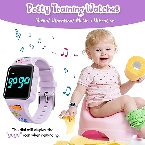 BEN NEVIS Potty Training Watch, Digital Toddler Watch with Countdown/Music/Alarm Clocks/Vibration Reminder and Waterproof, Remind Toddler to Go to The Toilet - color: 15-LightPurple-KL1