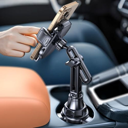 Coolpow Cup Holder Phone Holder for Car Phone Holder Cup Holder Phone Mount【Ultra Stable & Never Shake】Phone Holders for Your Car Cupholder Cell Phone Car Mount for iPhone 17 16 All 4"-7" Smartphones